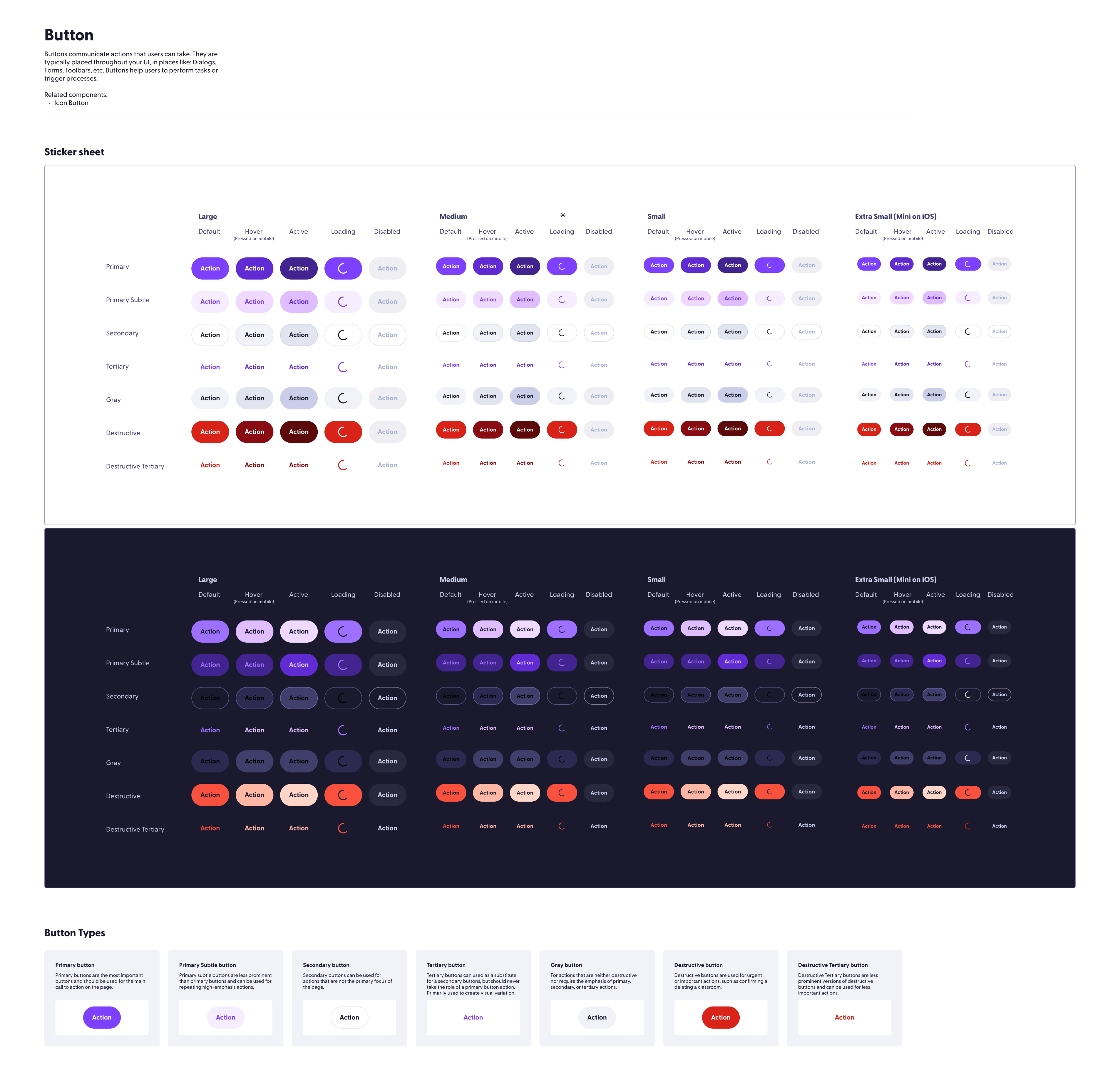 DDS v1 button component states