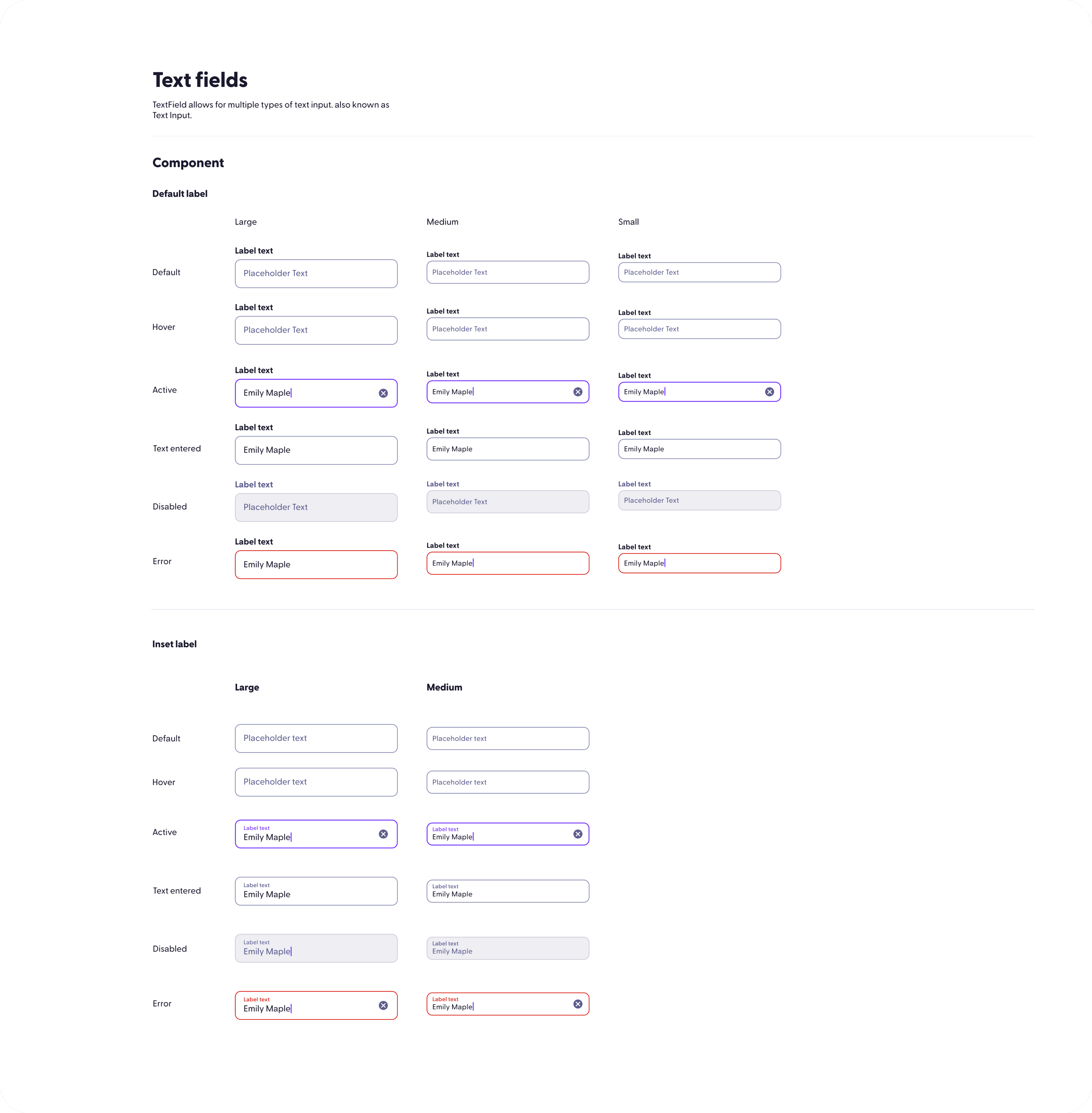DDS v1 input component states