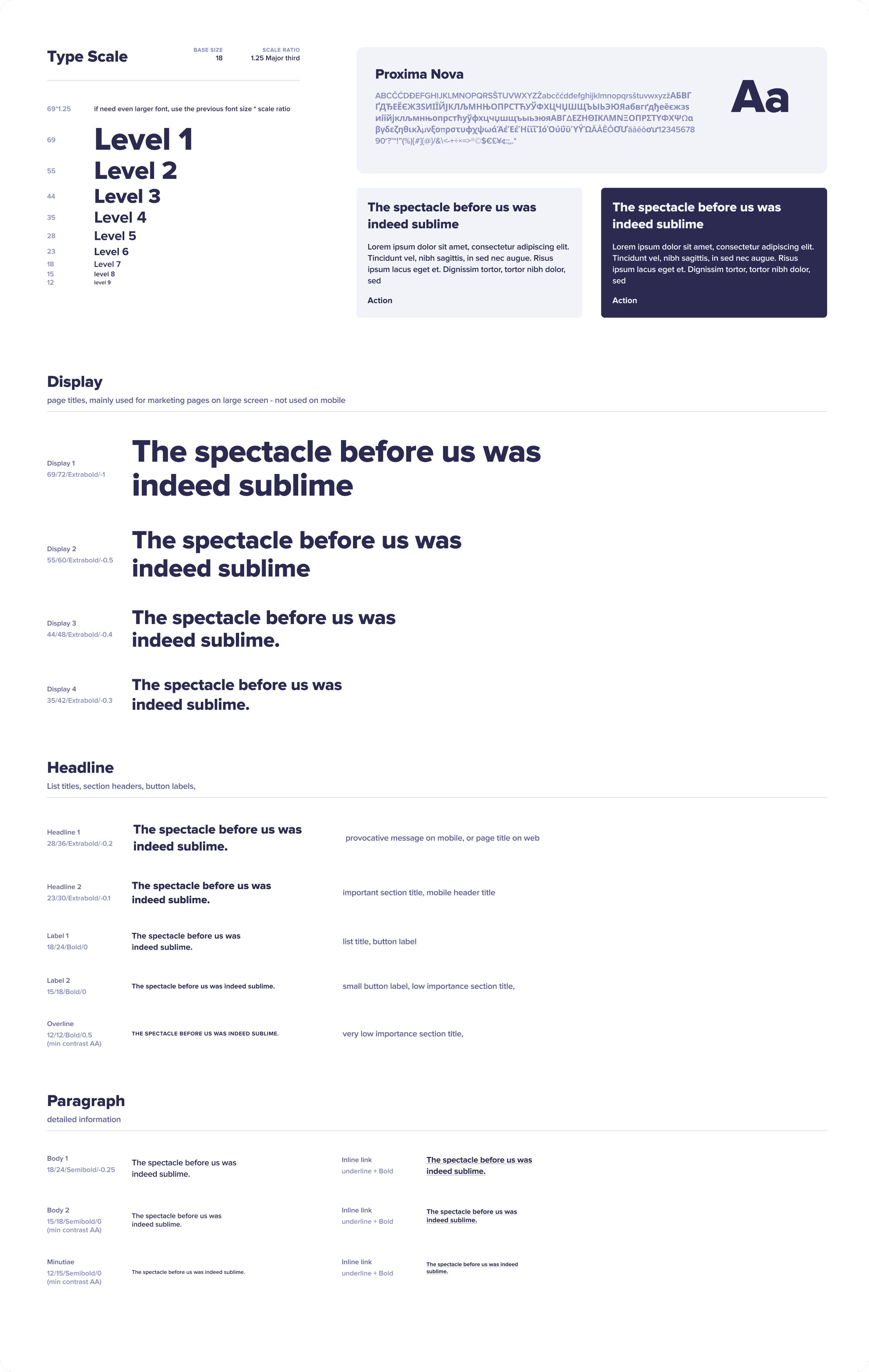 Nessie typography scale and text styles